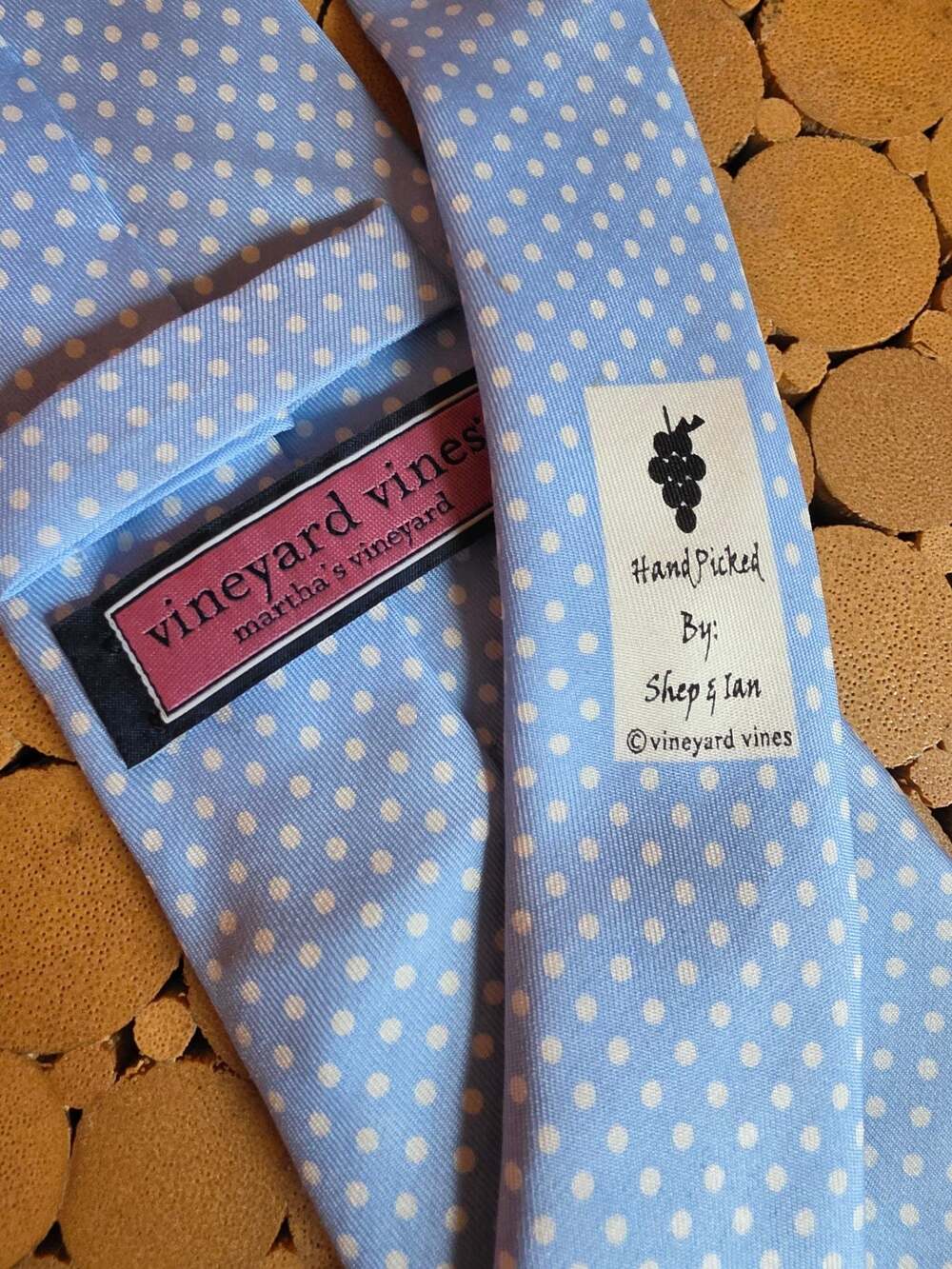 Vineyard Vines Polka Dots Blue Blazer Silk Necktie